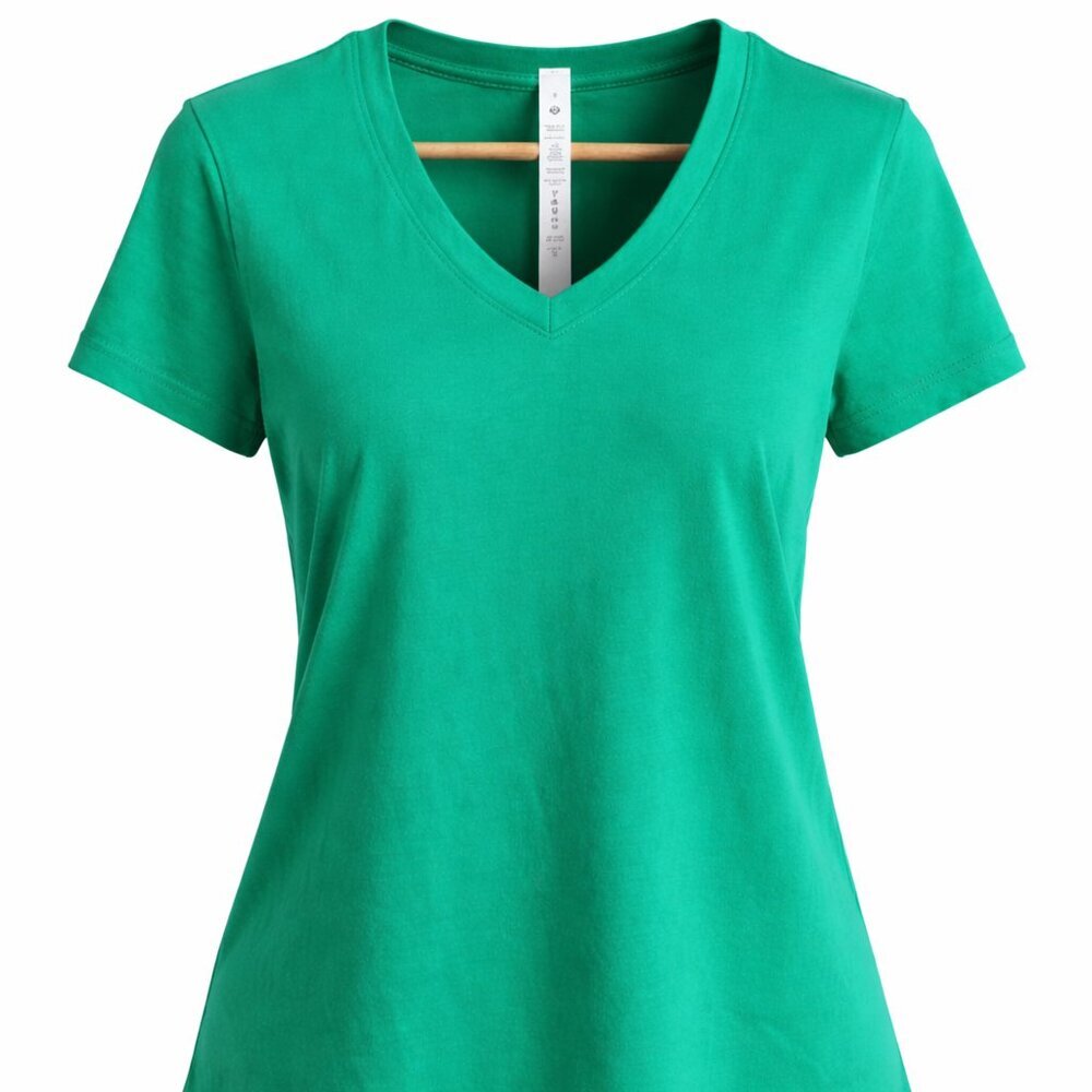 Lululemon Love V-Neck Tee | Green | Pima Cotton Stretch | Size 6 | NWT - Picture 7 of 7